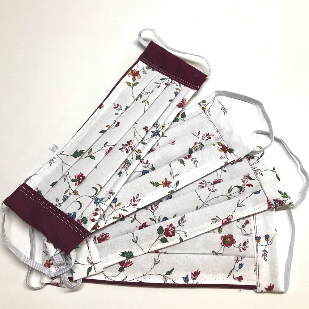 MunandMe handmade set 4 floral face masks washable